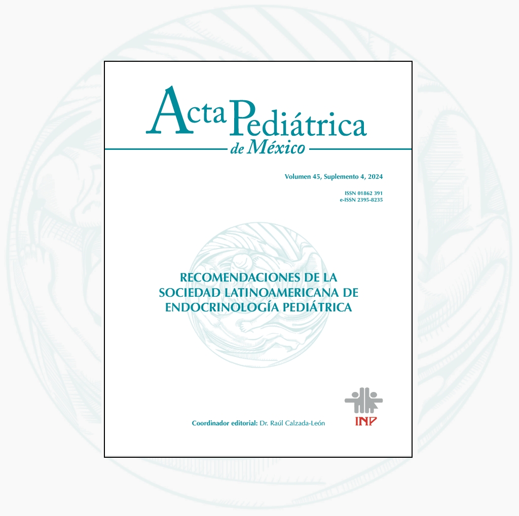 Portada de Acta Pediátrica de México con recomendaciones de SLEP en endocrinología pediátrica.